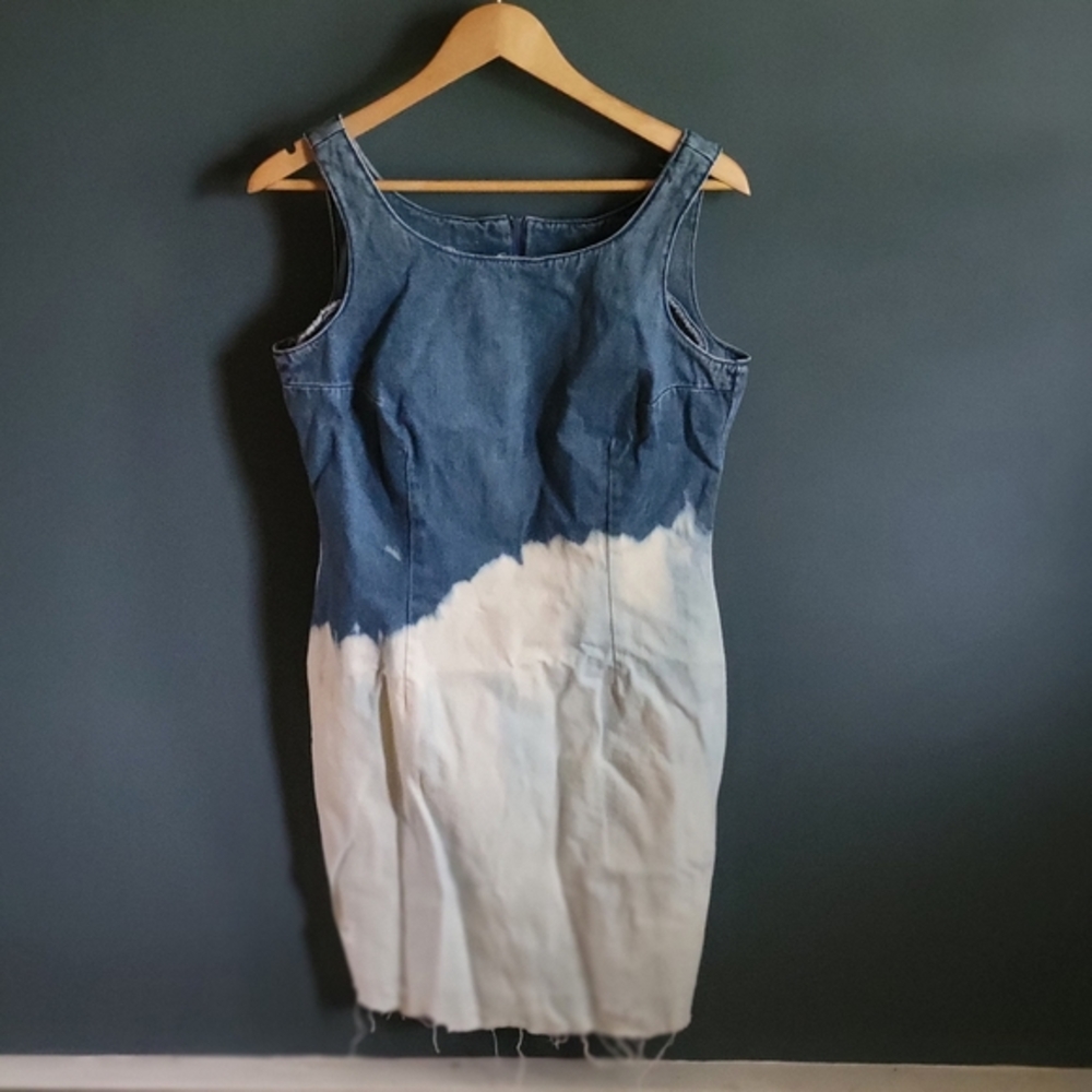 Vintage bleached jean dress size 10